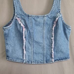 Lee Two-Tone Denim Jacket with Pink Detail